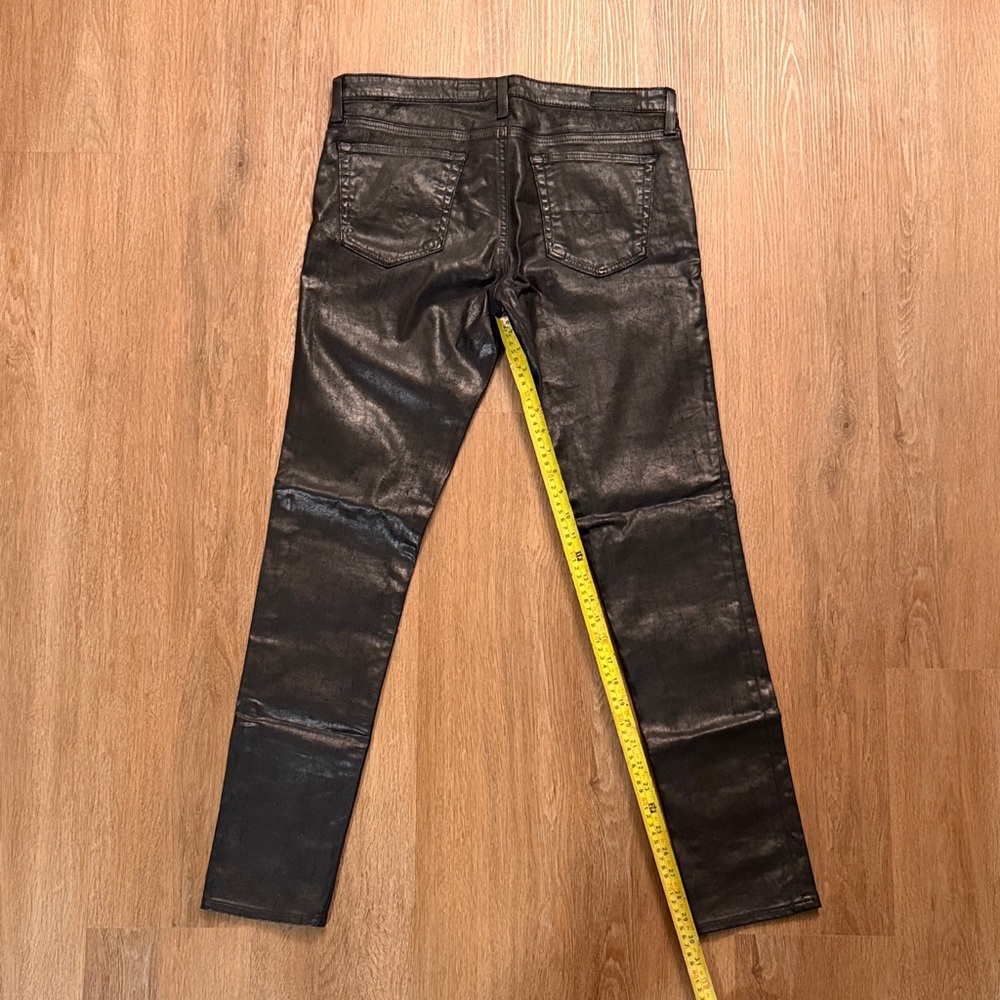 AG Adriano Goldschmied Black Leather Look Skinny Jeans - Picture 9 of 11